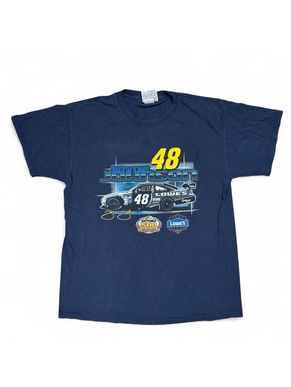 Mens Vintage 2008 Jimmie Johnson Winner's Circle Daytona 500 50th NASCAR T-Shirt